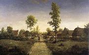 Pierre etienne theodore rousseau The village of becquigny oil